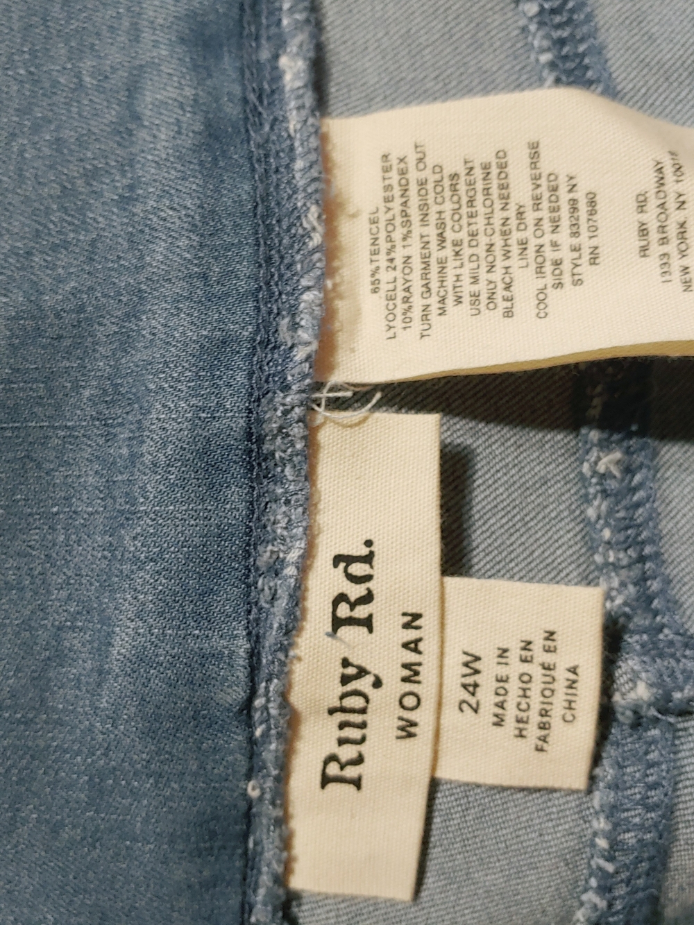 Ruby Rd. Light Blue Pull-On Cropped Straight Jeans - Picture 5 of 5